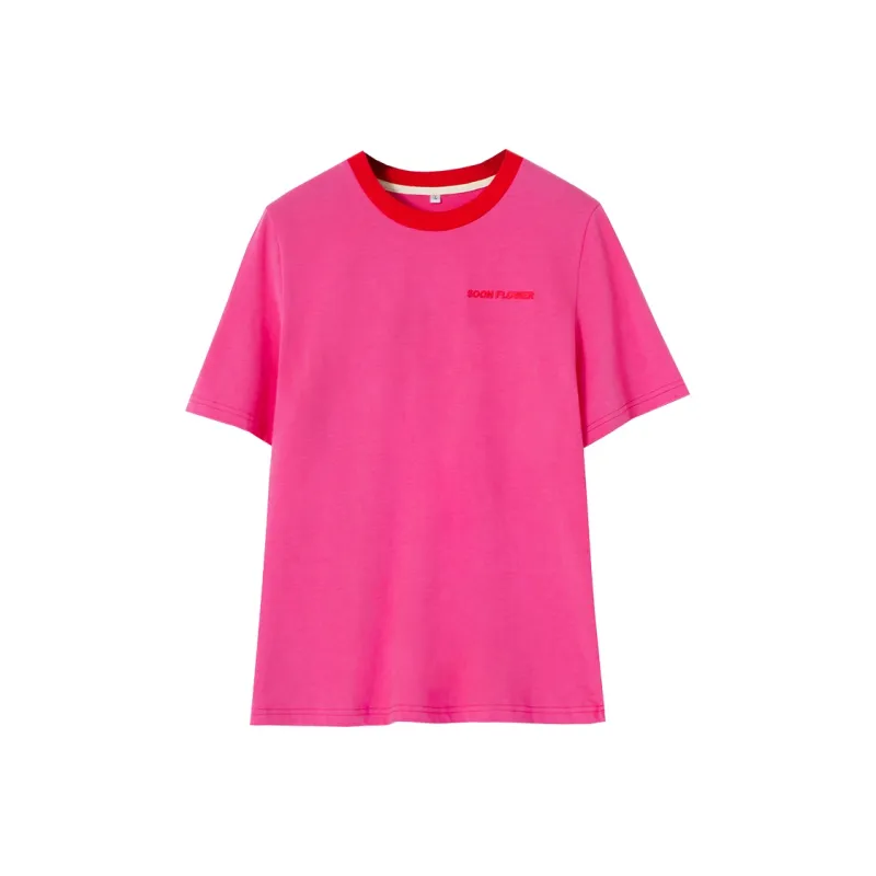 SOON FLOWER T Shirt Women's Rose Red-0