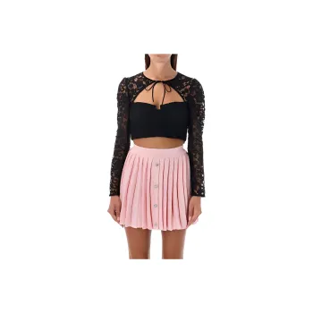Self portrait Cord Laced Cropped Top
