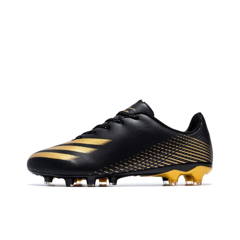Binary FG Firm Ground Cushioning Lightweight Slip Resistant Soccer Shoes Unisex Black Gold-0