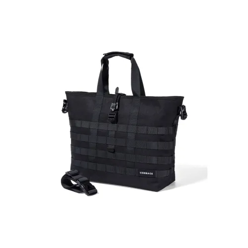 COMBACK Polyamide Tote Bag, Shopping Bag, Laptop Bag, Crossbody Bag, One Shoulder Handbag Regular Unisex Black