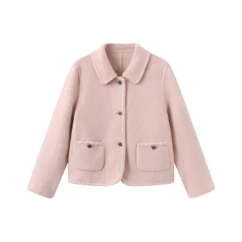 Fish Rabbits Jackets Coats Women's Light Pink