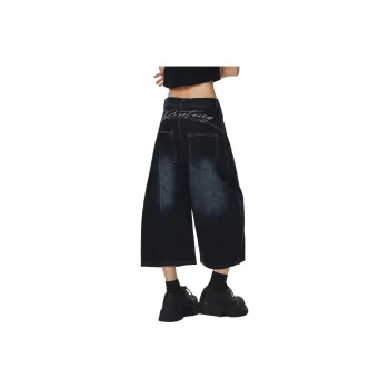 NEVER RULE Denim Shorts Unisex Nostalgic Blue