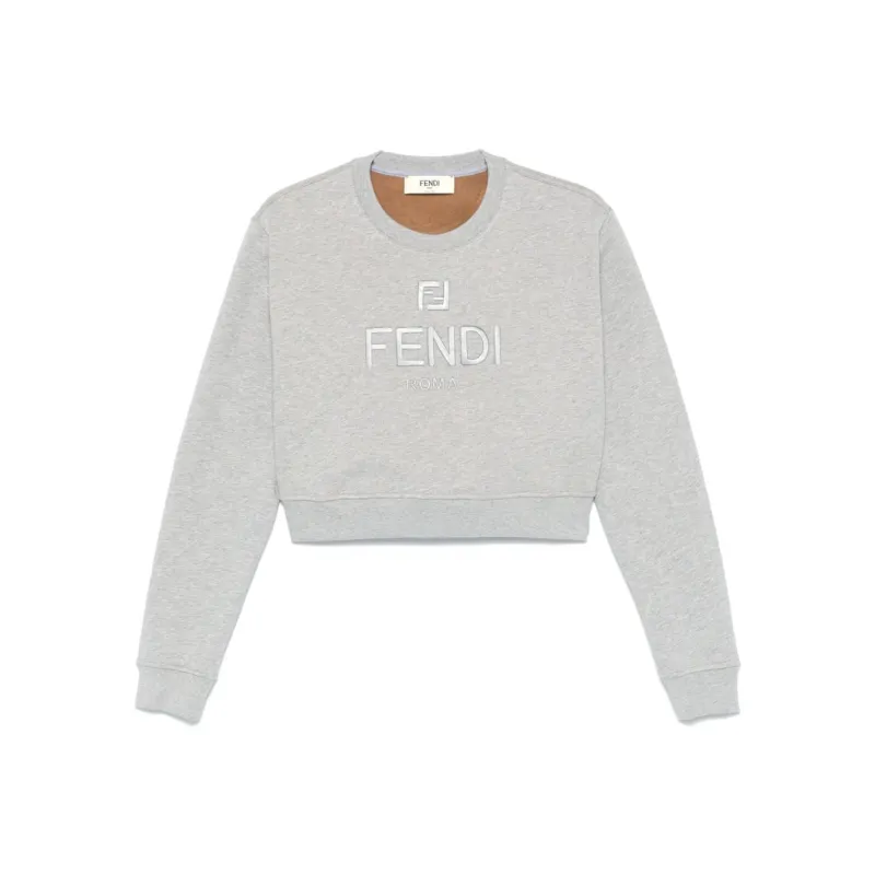 FENDI Logo Embroidered Crewneck Sweatshirt-0