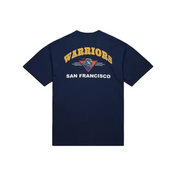 Mitchell & Ness x NBA Golden State Warriors T Shirt Unisex Marine Blue