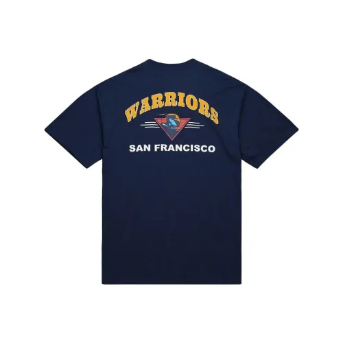Mitchell & Ness x NBA Golden State Warriors T Shirt Unisex Marine Blue