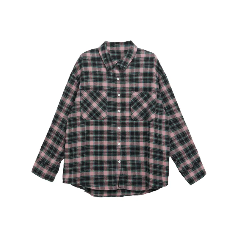 EVPGB Shirt Women's Black Pink Plaid-0