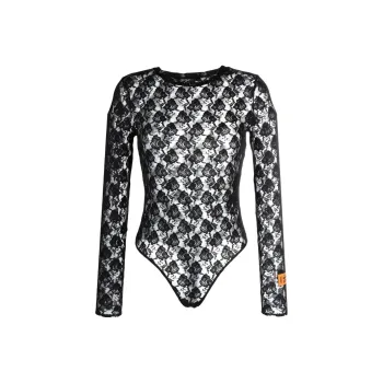 HERON PRESTON Sheer Lace Bodysuit