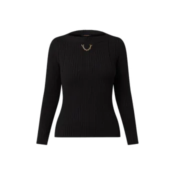 LOUIS VUITTON Ribbed Knit Bateau Pullover