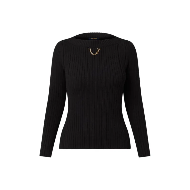 LOUIS VUITTON Ribbed Knit Bateau Pullover-0