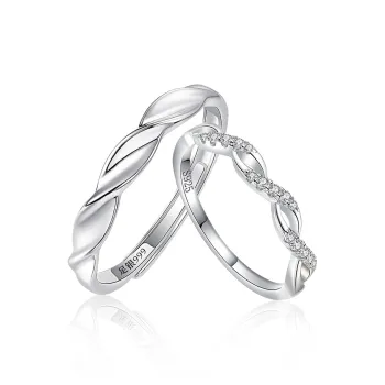 MAGICPOLE 925 Sterling Silver With Zircon Rings Unisex Silver