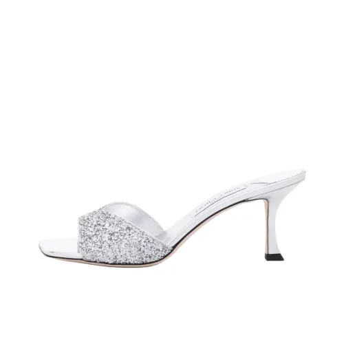 Jimmy Choo Slide Slippers 7cm Women's Silver