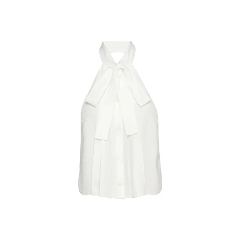 PRADA Crêpe De Chine Jacquard Top 'White'-0