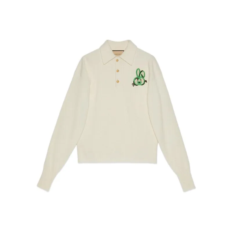 GUCCI Fine Knit Wool Polo Jumper-0
