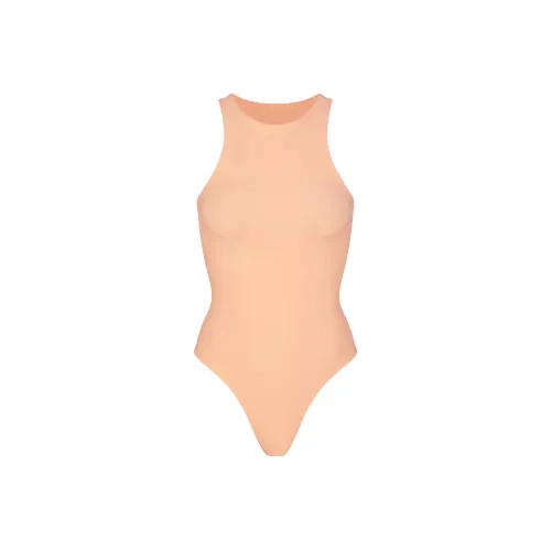 SKIMS FITS EVERYBODY HIGH NECK BODYSUIT Bodysuits Women's Faded Nectar