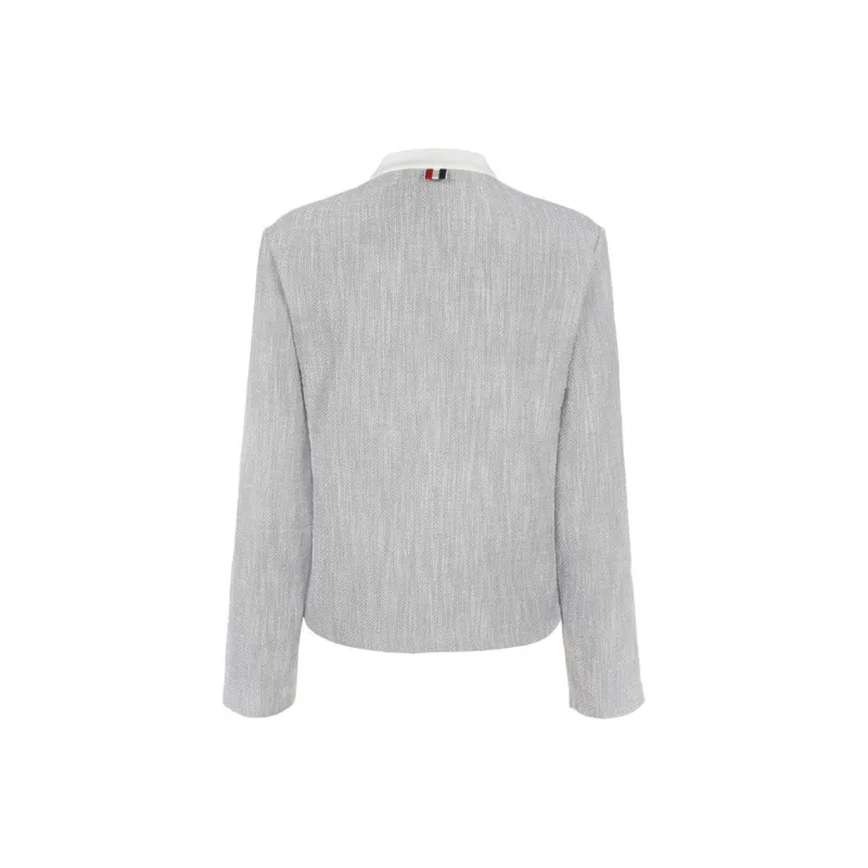 THOM BROWNE Tweed Cotton Cardigan-1