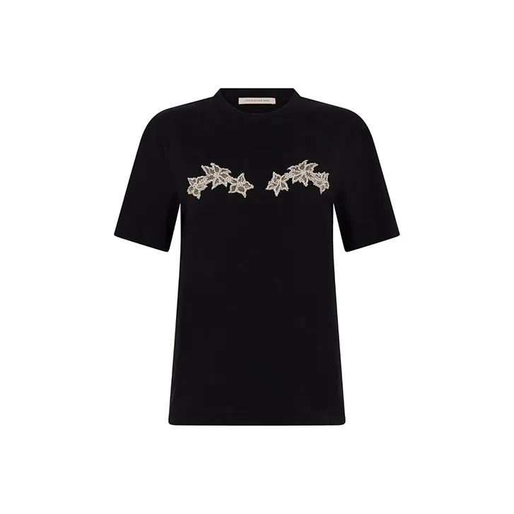 Christopher Kane Floral appliqué Short sleeve T shirt-0
