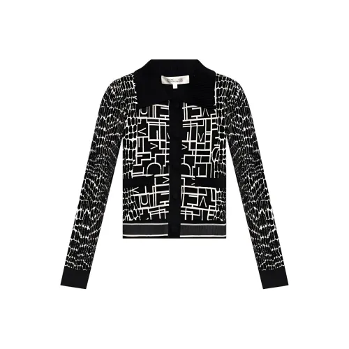 DVF Diane Von Furstenberg Pattern Jacquard Button-Up Cardigan