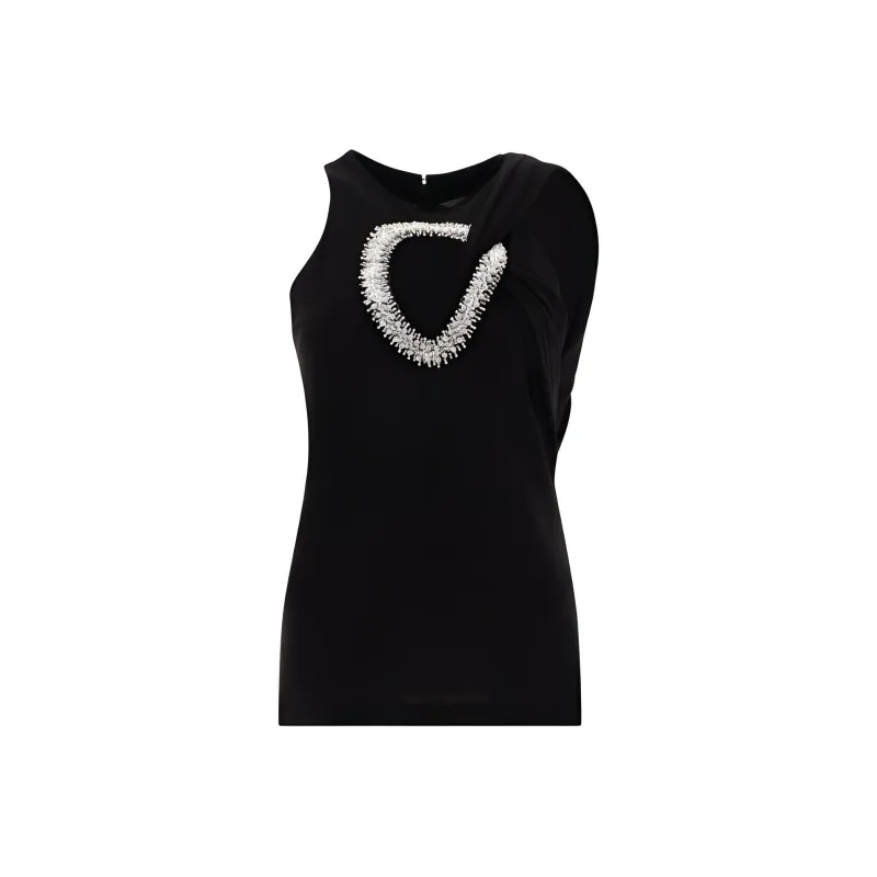 Givenchy Crystal Embellished Cut Out Tank Top-0
