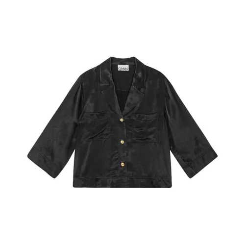 GANNI Shirts Women's Black