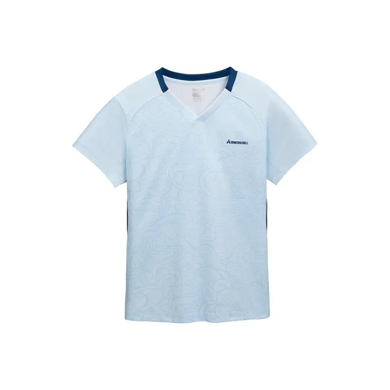 Kawasaki Panda Collection Badminton Jersey Unisex Light Blue-0