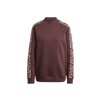 Adidas Free Shipping With AdiClub Essentials 3-Stripes Animal-Print Sweatshirt