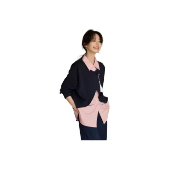 Mo Han Yi Mei FW24 Sweatshirt Women's Navy Blue & Pink