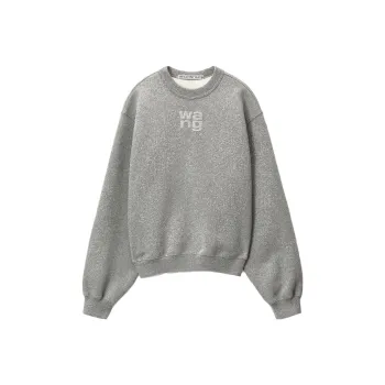 Alexander Wang Puff Logo Sweatshirt In Glitter Terry Sidewalk
