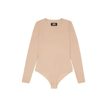 MM6 Maison Margiela Logo Printed Crewneck Bodysuit
