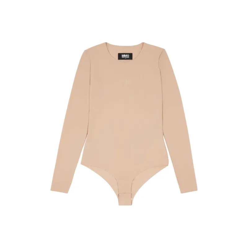 MM6 Maison Margiela Logo Printed Crewneck Bodysuit-0