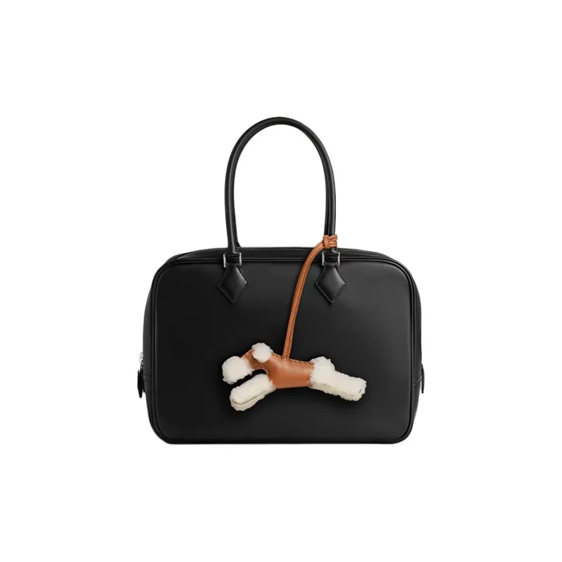HERMES Wool Milo Lambskin Bag Accessory Women's Light Beige & Gold-1