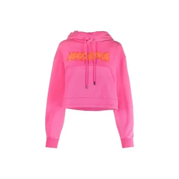 Jacquemus Le Sweatshirt Pate Clay Logo Cropped Hoodie 'Pink'