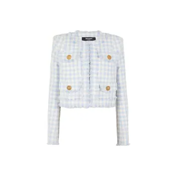 BALMAIN Gingham Tweed Jacket