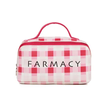 Farmacy PU Makeup Bag Large Size Women's Pink/Black/White