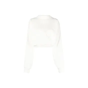 OFF-WHITE Long-Sleeved Crewneck Cropped Sweatshirt