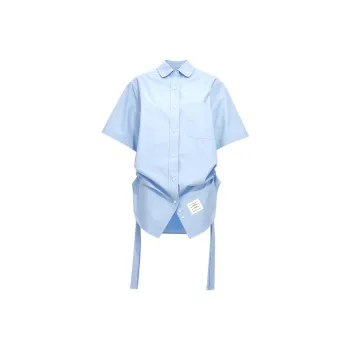 THOM BROWNE Logo Patch Shirt Dress