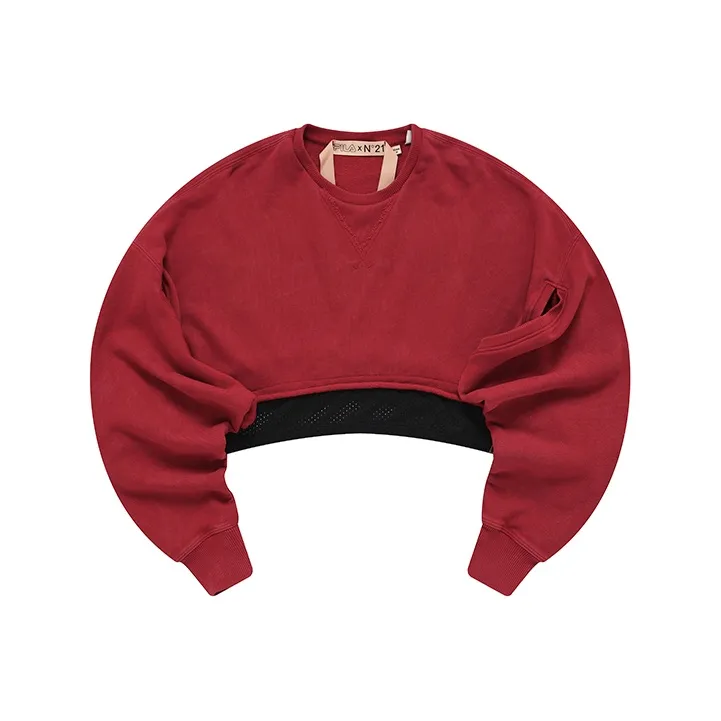 FILA FUSION FILA FUSION X N°21 Co branded Series Sweatshirts Women's Jordan Red-0