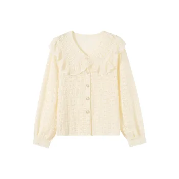 Adeworn Chiffon Shirt Women's Apricot