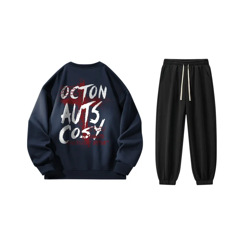Small Columns Under The Sea Sweatshirt Set Unisex-16