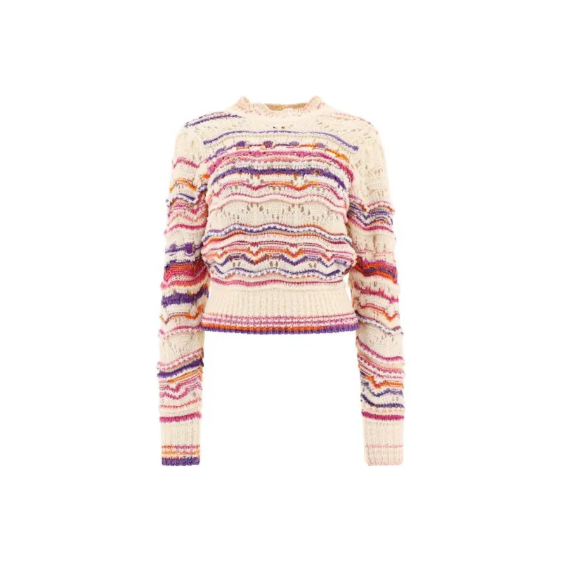 ISABEL MARANT ETOILE Distressed Ambre Striped Knitted Jumper-0