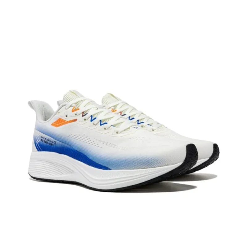 361° Anti Slip Wear Resistant Low Top Running Shoes Men's White Blue-3