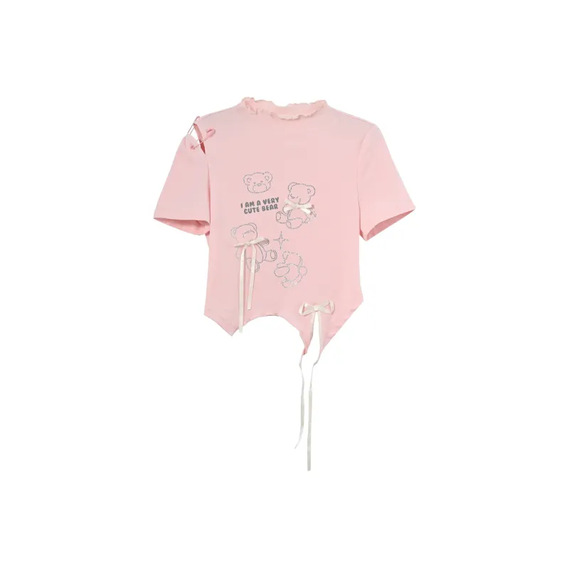 SNBL Set in Sleeve T Shirt Women's Pink-0