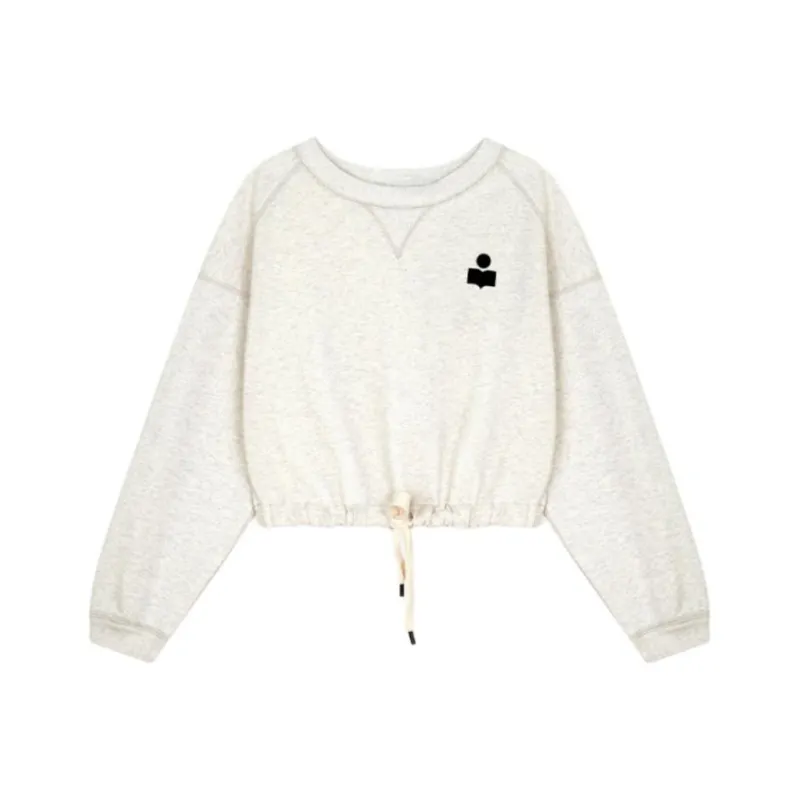ISABEL MARANT Margo Cropped Drawstring Trim Sweatshirt-1