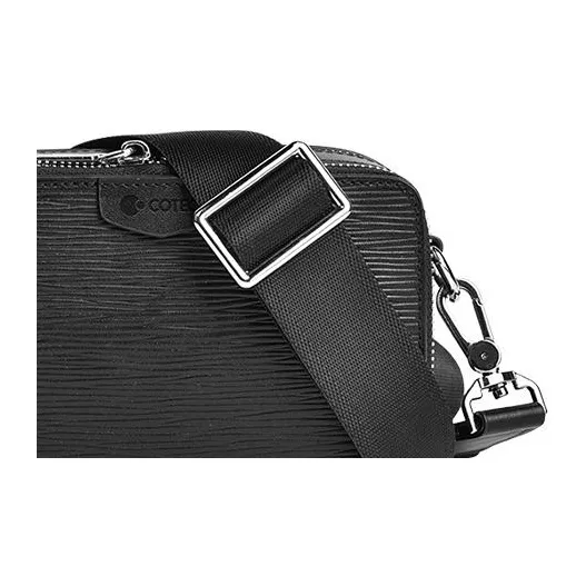 COTECi Epi Leather Crossbody Bag Unisex Black-4