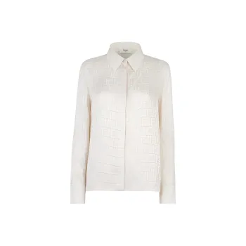 FENDI Monogrammed Collared Long Sleeve Shirt