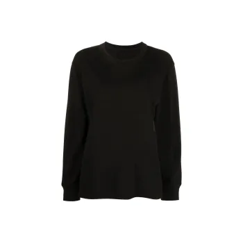 Alexander Wang Essential Puff Logo Jersey Ls Tee Black