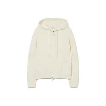 Burberry Cashmere Blend Zip Hoodie Jackets & Coats Women's White