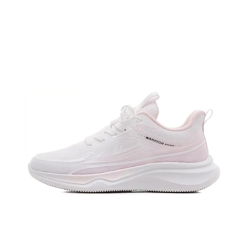 Warrior Cushioning And Breathable Low Top Casual Running Shoes Women's White Pink-2
