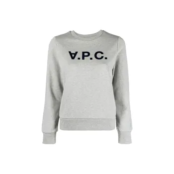 A.P.C Flocked Logo Crewneck Sweatshirt