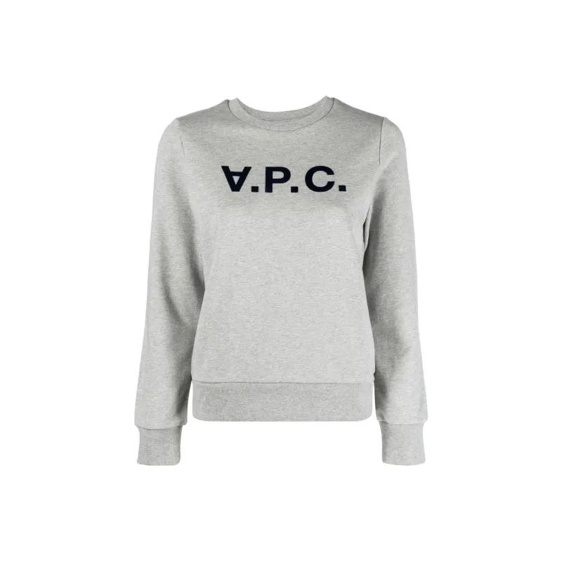 A.P.C Flocked Logo Crewneck Sweatshirt-0