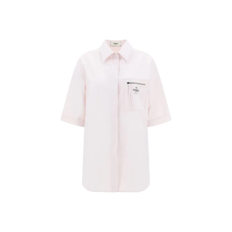 FENDI Logo Printed Short Sleeved Shirt-0